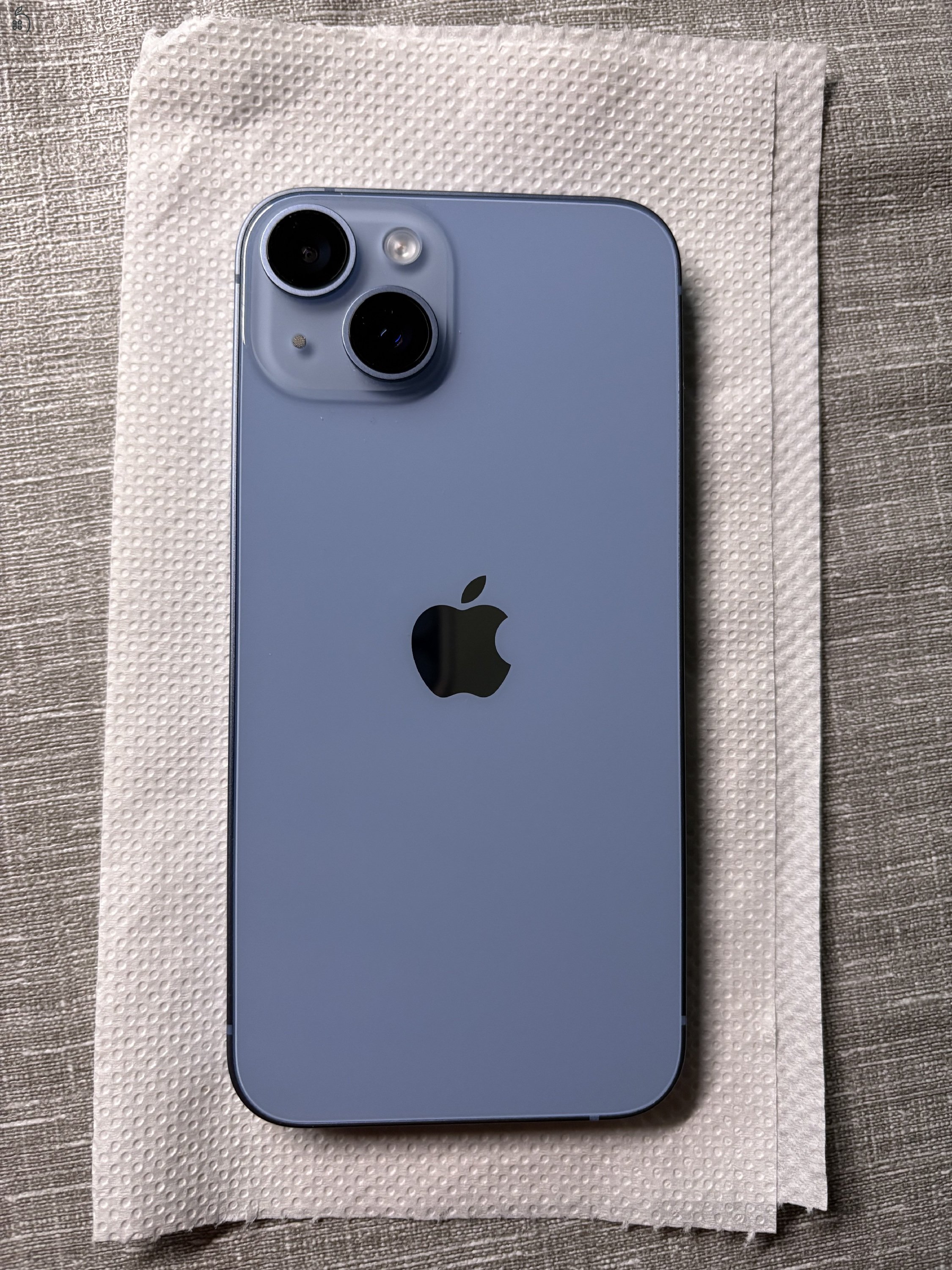 Iphone 14 128GB kék Apple garanciával, 100% akku, újszerű, tökéletes állapot, tokkal és új fóliával