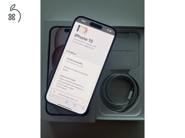 iPhone 15 128GB Apple garancia! Akku 100%! Független! 