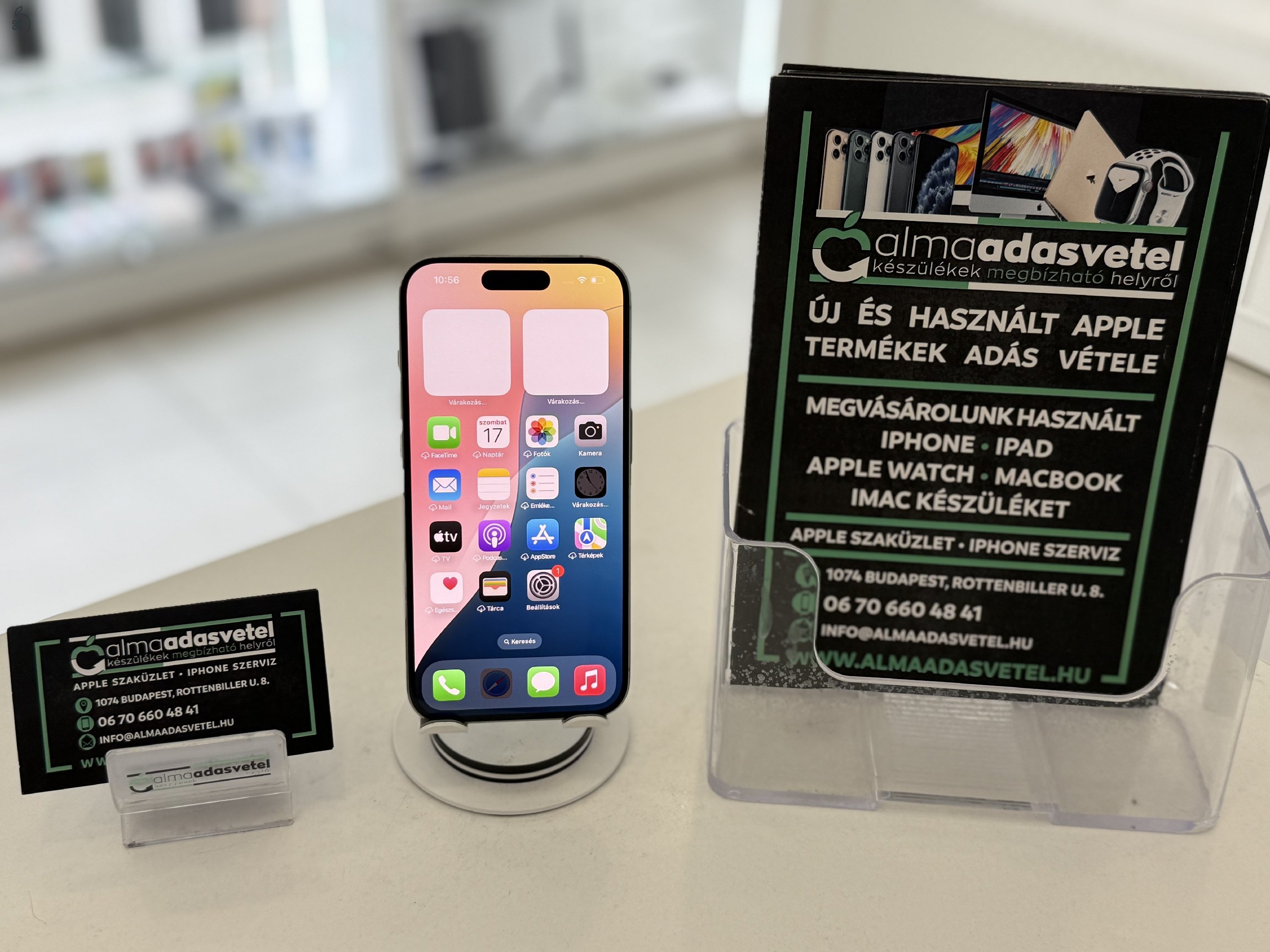 iPhone 15 Pro 256GB Független Megkímélt/1-3 hónap gar./Akku 89%/p4259