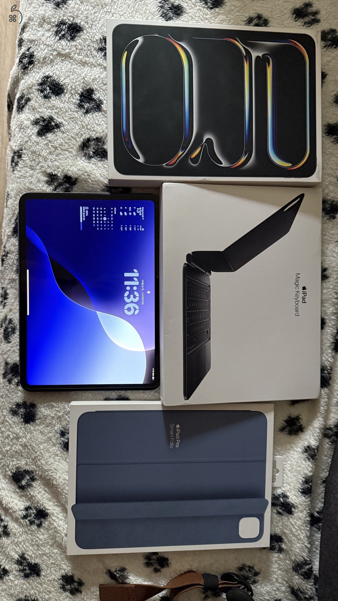 IPad Pro 256gb asztroszürke 2027.05.31-ig garanciális! + Eredeti Magic Keyboard tok+ Smart Folio!