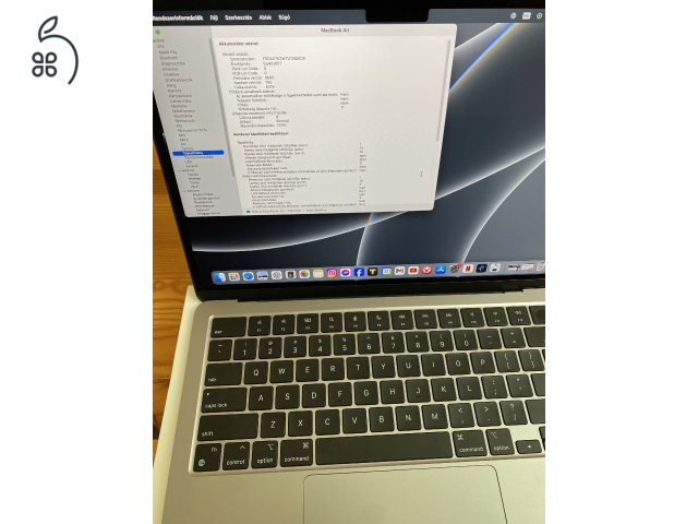 MacBook Air 13.6” M2 – 16GB / 256GB – 100% akku Hibátlan állapot