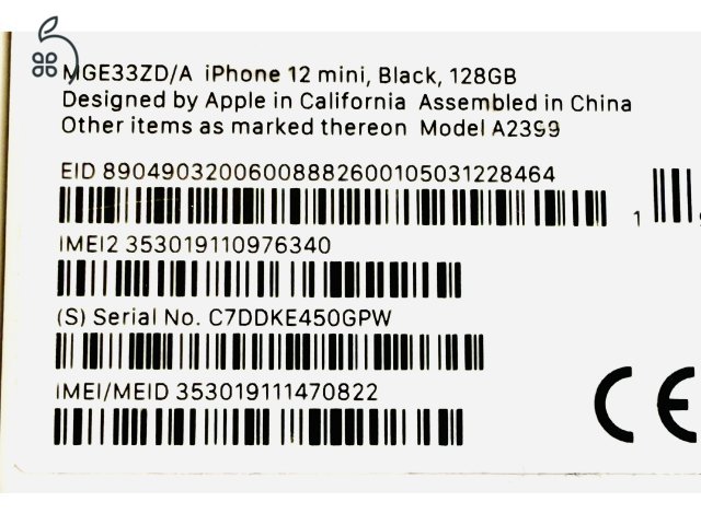 iPhone 12 Mini 128Gb / fekete / független / 100% akku / eredeti doboz