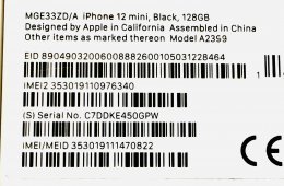 iPhone 12 Mini 128Gb / fekete / független / 100% akku / eredeti doboz