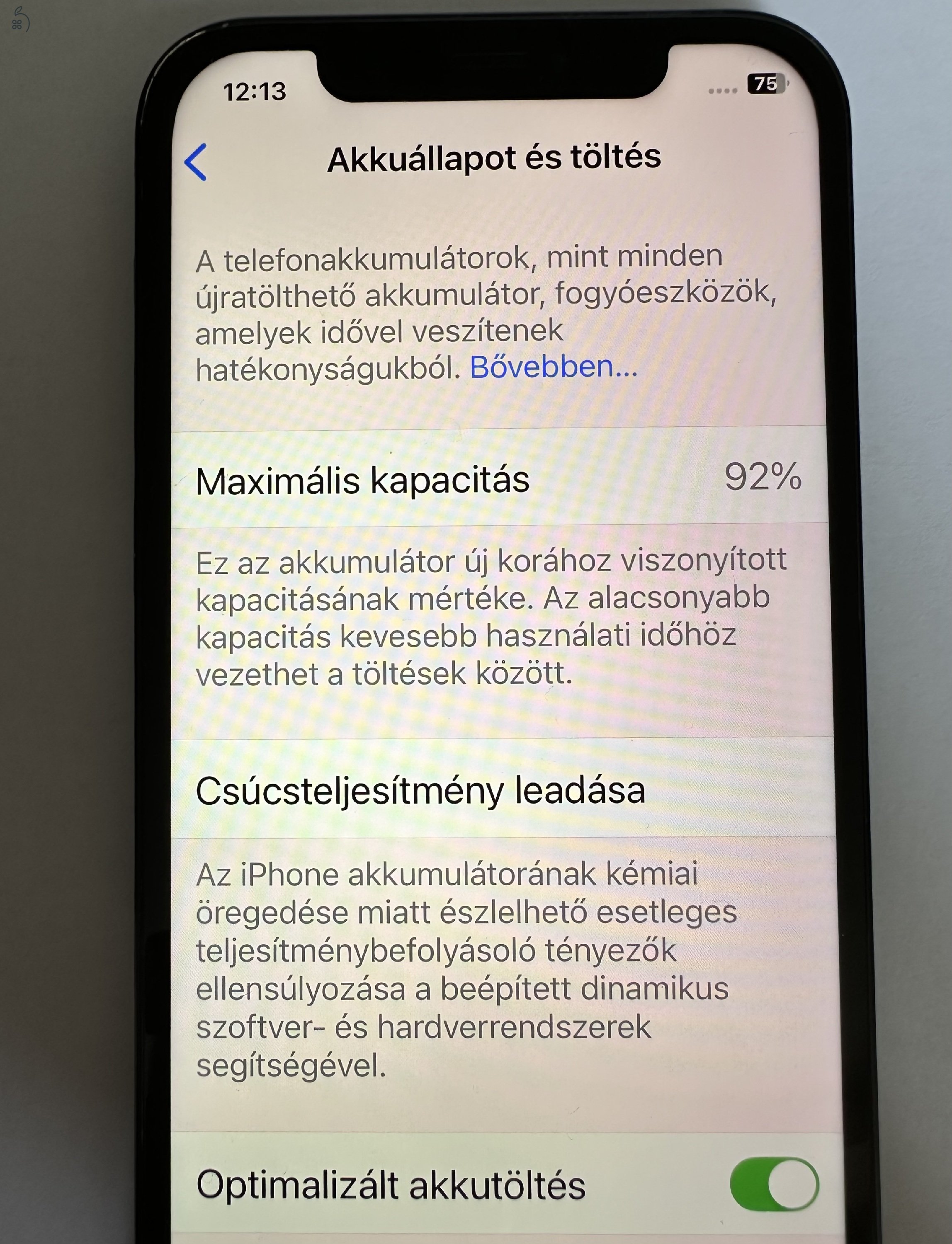 Kártyafüggetlen, karcmentes szép iPhone 12, 128 GB eladó