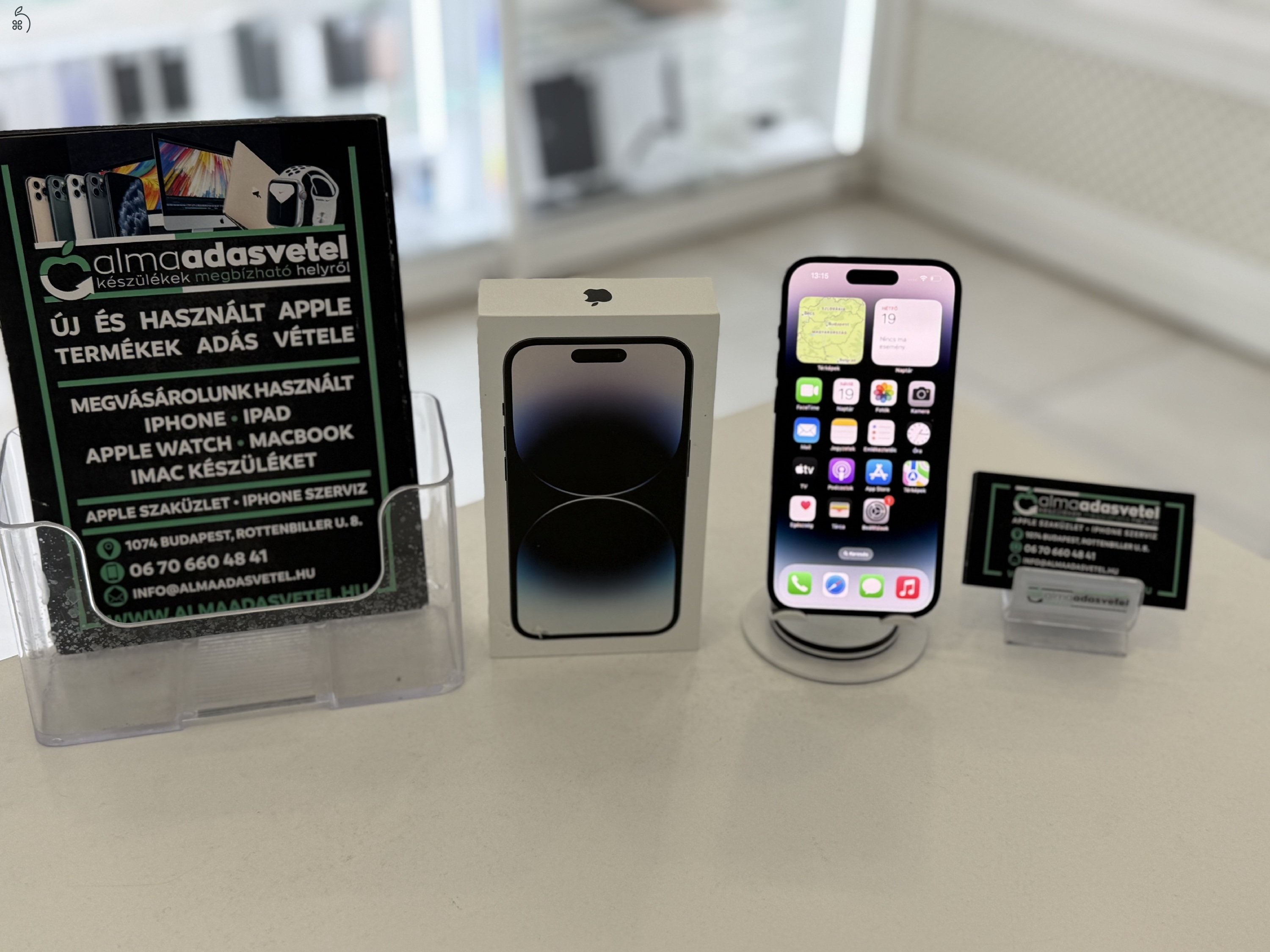 iPhone 14 Pro 128GB Független Újszerű/1-3 hónap gar./Akku 86%/p4264