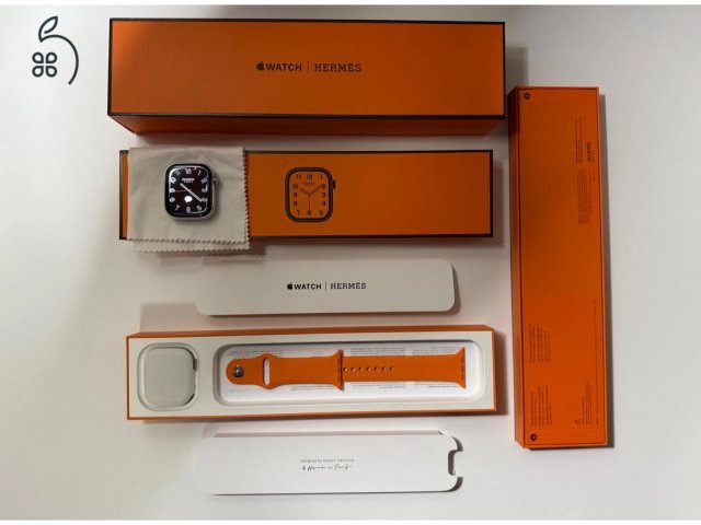 tanúsított Apple Watch Series 10 rozsdamentes acél 46 mm, Hermes Navy Torsade Band.,