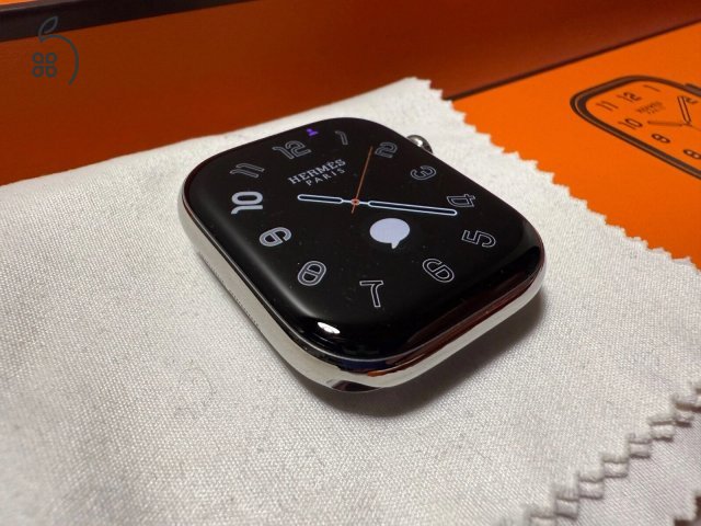 tanúsított Apple Watch Series 10 rozsdamentes acél 46 mm, Hermes Navy Torsade Band.,