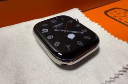 tanúsított Apple Watch Series 10 rozsdamentes acél 46 mm, Hermes Navy Torsade Band.,