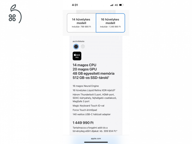 Nézz rá !  1.45M helyett - MacBook Pro 16