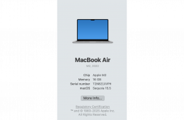 MacBook Air M2 - 16 GB RAM / 500 GB HDD / Magyar billentyüzet
