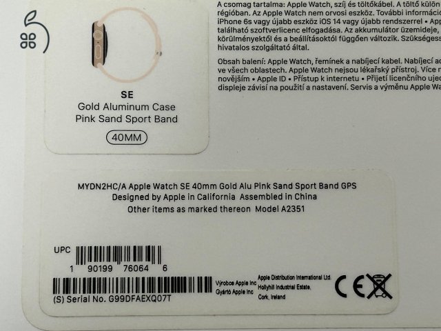 Apple Watch SE 40 mm Gold alu Pink