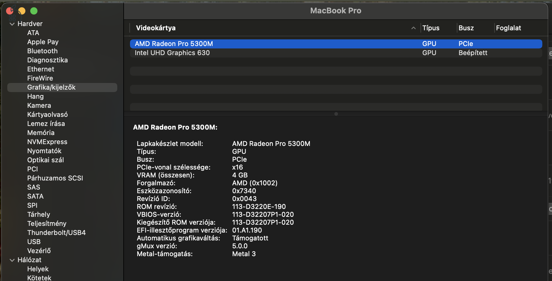 MacBook Pro 2019 16'' (2.6 Ghz i7, 16Gb Ram, 512 Gb SSD, 4Gb Radeon Pro 5300M)