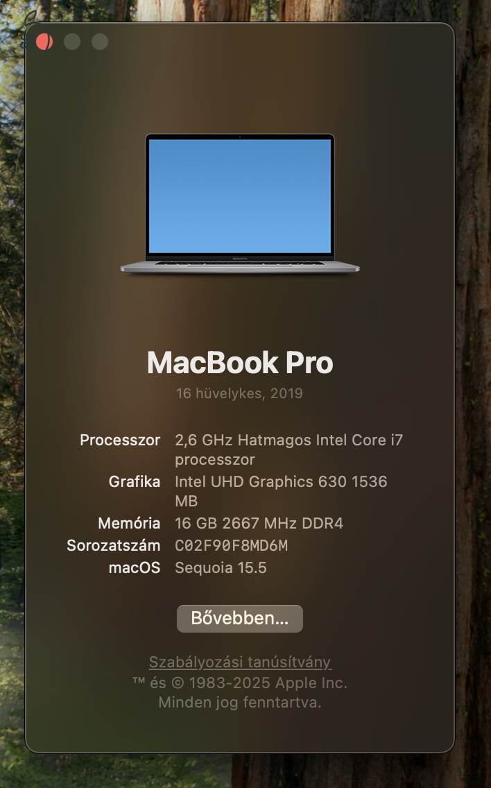 MacBook Pro 2019 16'' (2.6 Ghz i7, 16Gb Ram, 512 Gb SSD, 4Gb Radeon Pro 5300M)