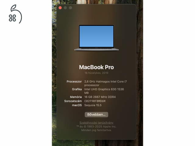 MacBook Pro 2019 16'' (2.6 Ghz i7, 16Gb Ram, 512 Gb SSD, 4Gb Radeon Pro 5300M)