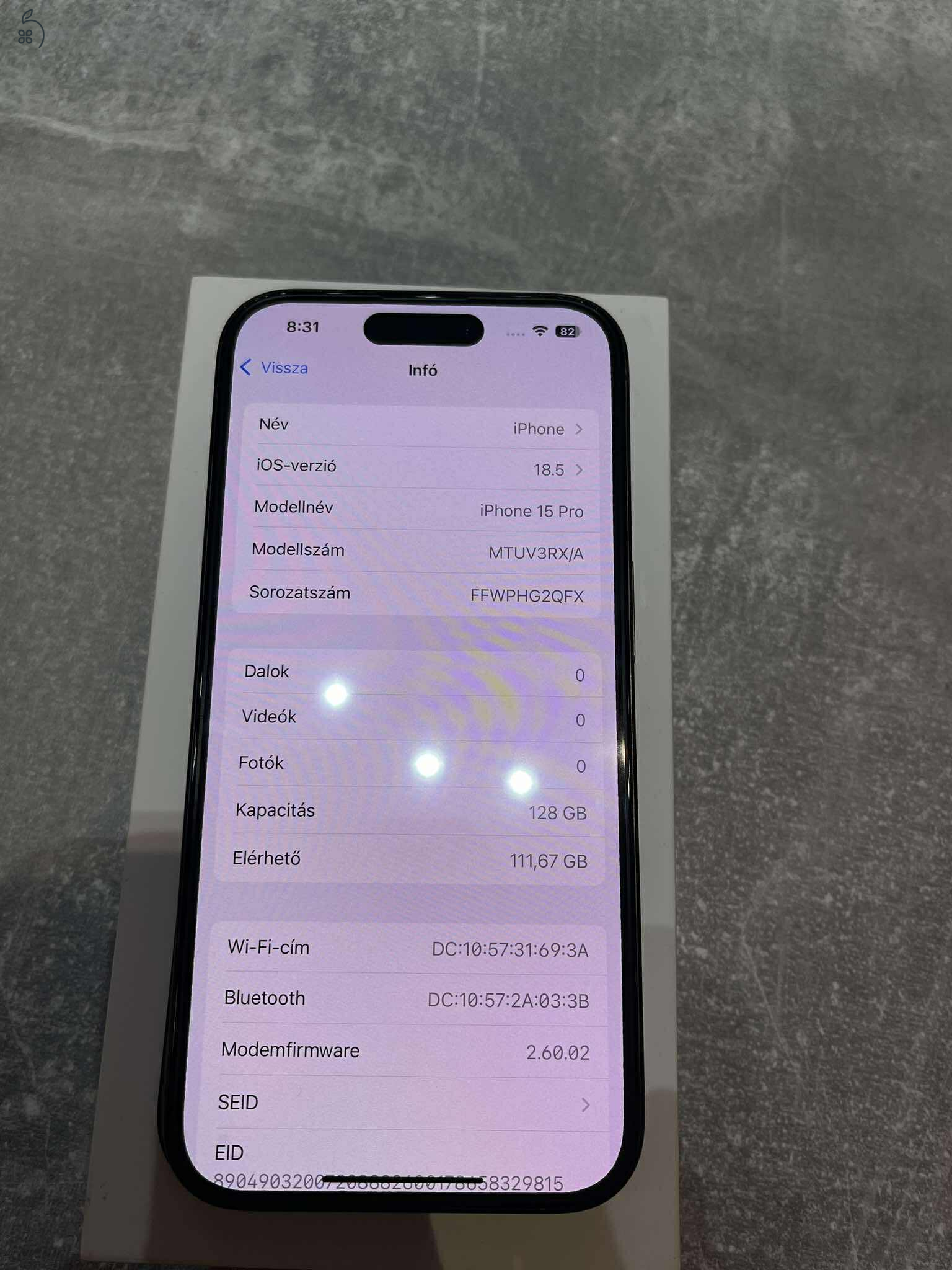 Eladó iPhone 15 Pro – 128 GB – Tökéletes állapotban