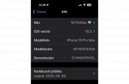 iPhone 16 ProMax 256GB fehér