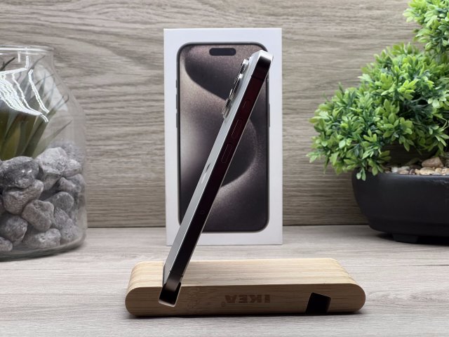 Hibátlan iPhone 15 Pro Natural Titanium 128GB 2 ÉV Garanciával Számlával Aksi 91%