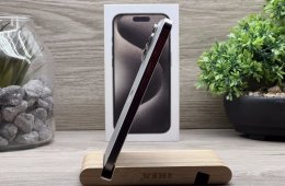 Hibátlan iPhone 15 Pro Natural Titanium 128GB 2 ÉV Garanciával Számlával Aksi 91%