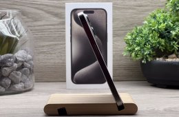 Hibátlan iPhone 15 Pro Natural Titanium 128GB 2 ÉV Garanciával Számlával Aksi 91%
