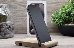 Hibátlan iPhone 15 Pro Natural Titanium 128GB 2 ÉV Garanciával Számlával Aksi 91%