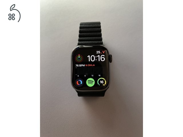 Apple Watch Series 9 41mm. Cellular- grafit rozsdamentes acél tok,éjfekete.