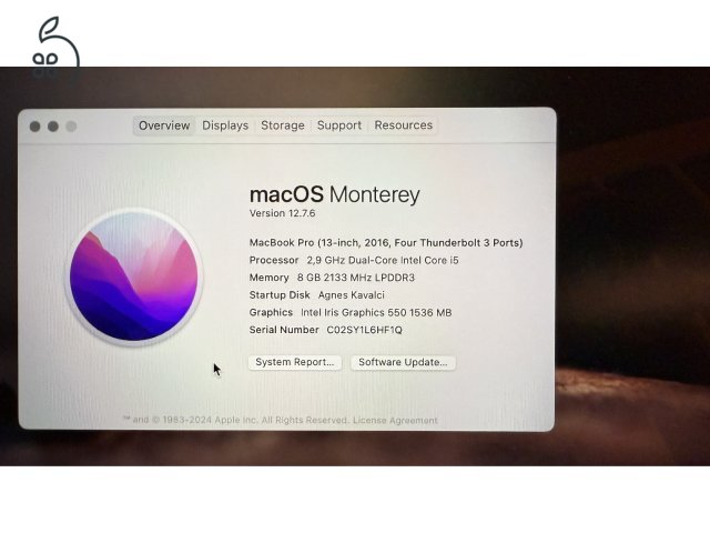 MacBook Pro 2016 Intel chip 13”