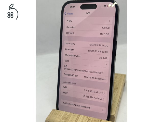 KIFOGÁSTALAN IPHONE 14 PRO 128GB, ÜZLETBŐl, GARANCIÁVAL