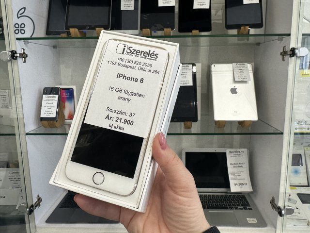iPhone 6 16 gb független arany új akkuval garanciával (37) iszerelés.hu