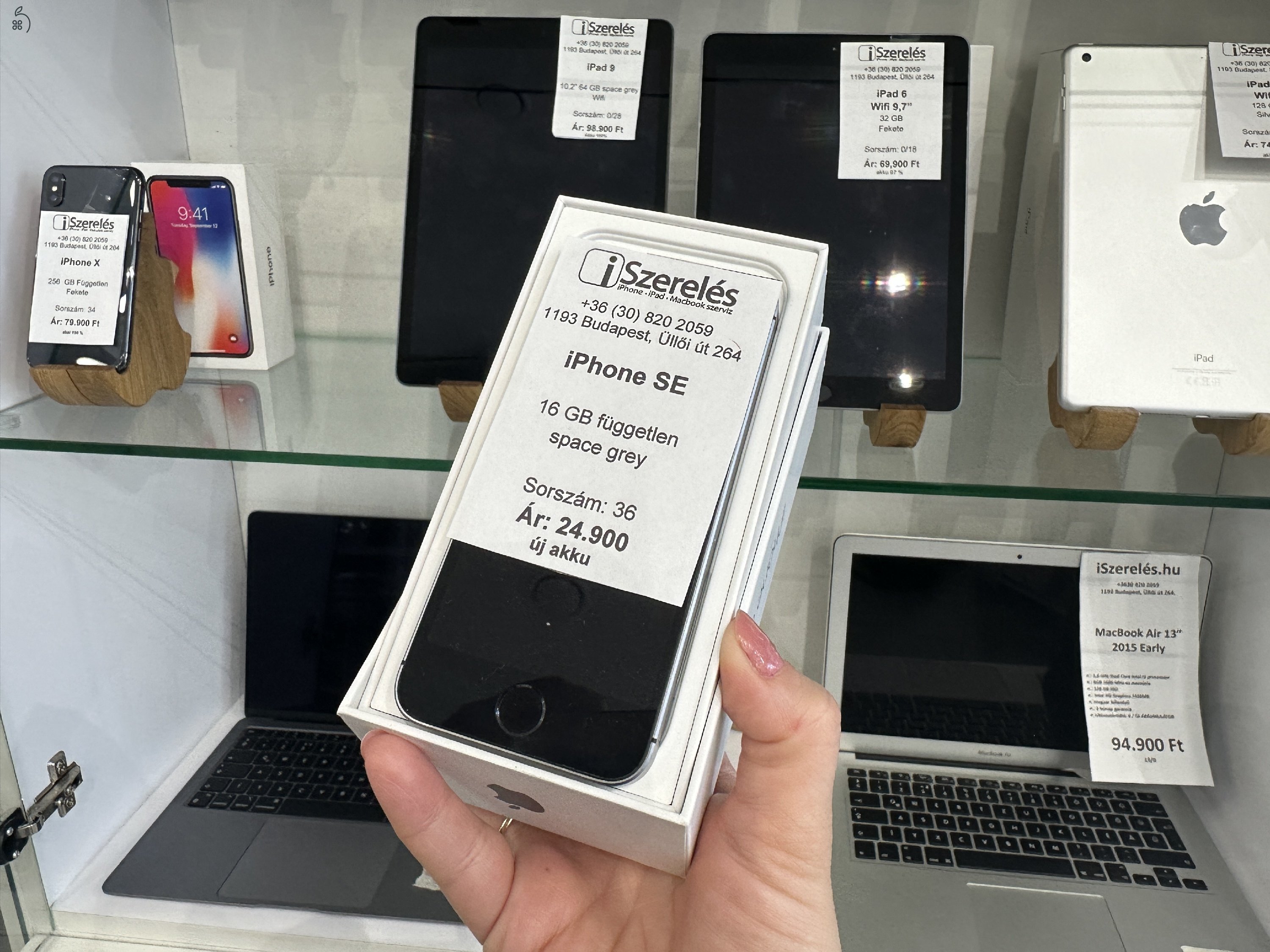 iPhone SE 16GB független space grey új akkuval (36) iszerelés.hu