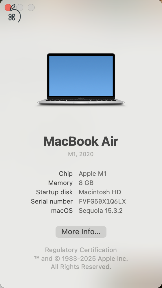 Patika állapotú M1 (8 core CPU) MacBook Air - USA modell