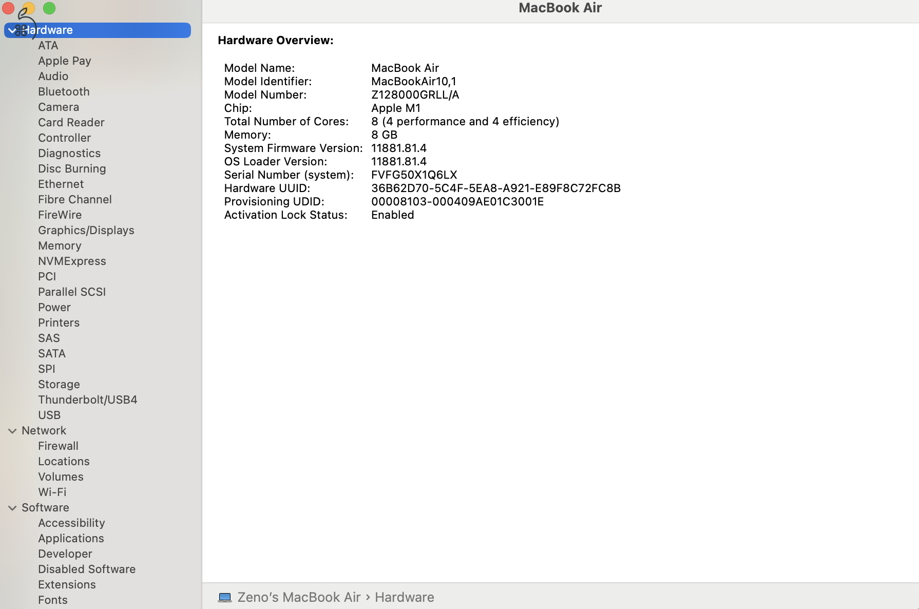 Patika állapotú M1 (8 core CPU) MacBook Air - USA modell