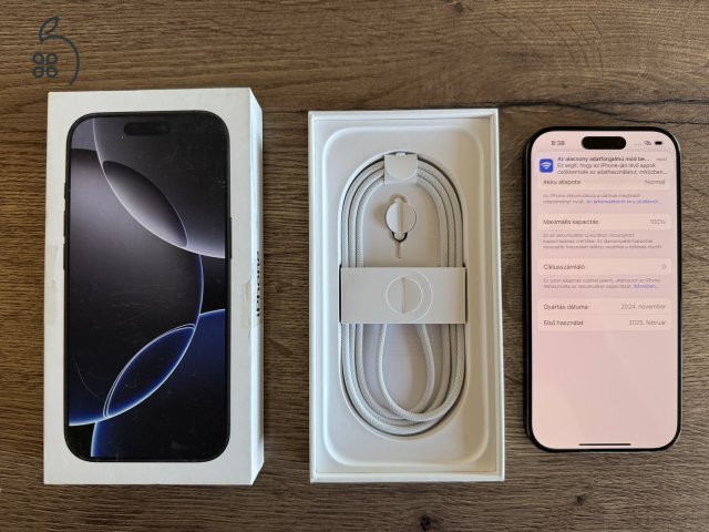 ÚJ - iPhone 16 Pro 128 GB Black Titán - - Apple Garancia - 0 perces, 0 ciklus