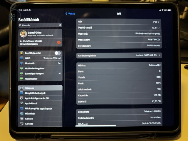 iPad Air 13” (Wi-Fi + Cellular) 128 GB + Pencil + tok – Garanciás!