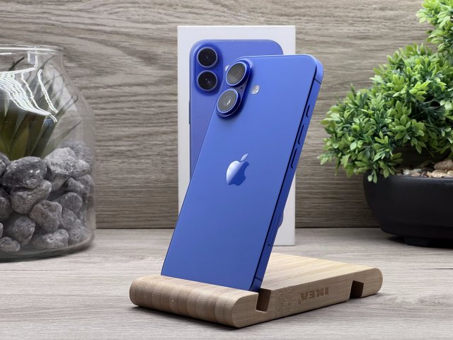 Hibátlan iPhone 16 Ultramarine 128GB 2 ÉV Garanciával Számlával Aksi 100%