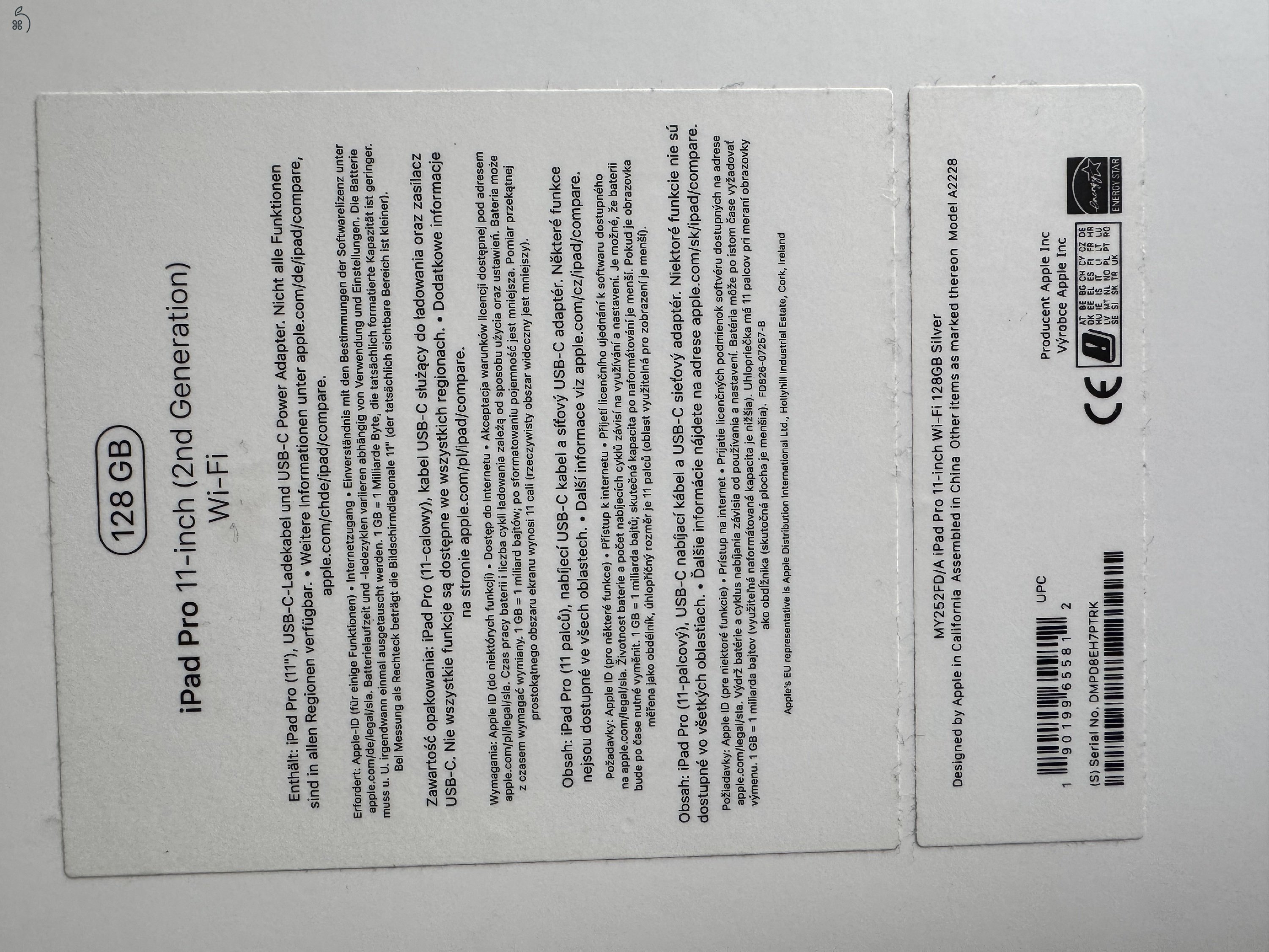 128 GB iPad Pro 11”  (2. Gen) eladó - Bp, Eger