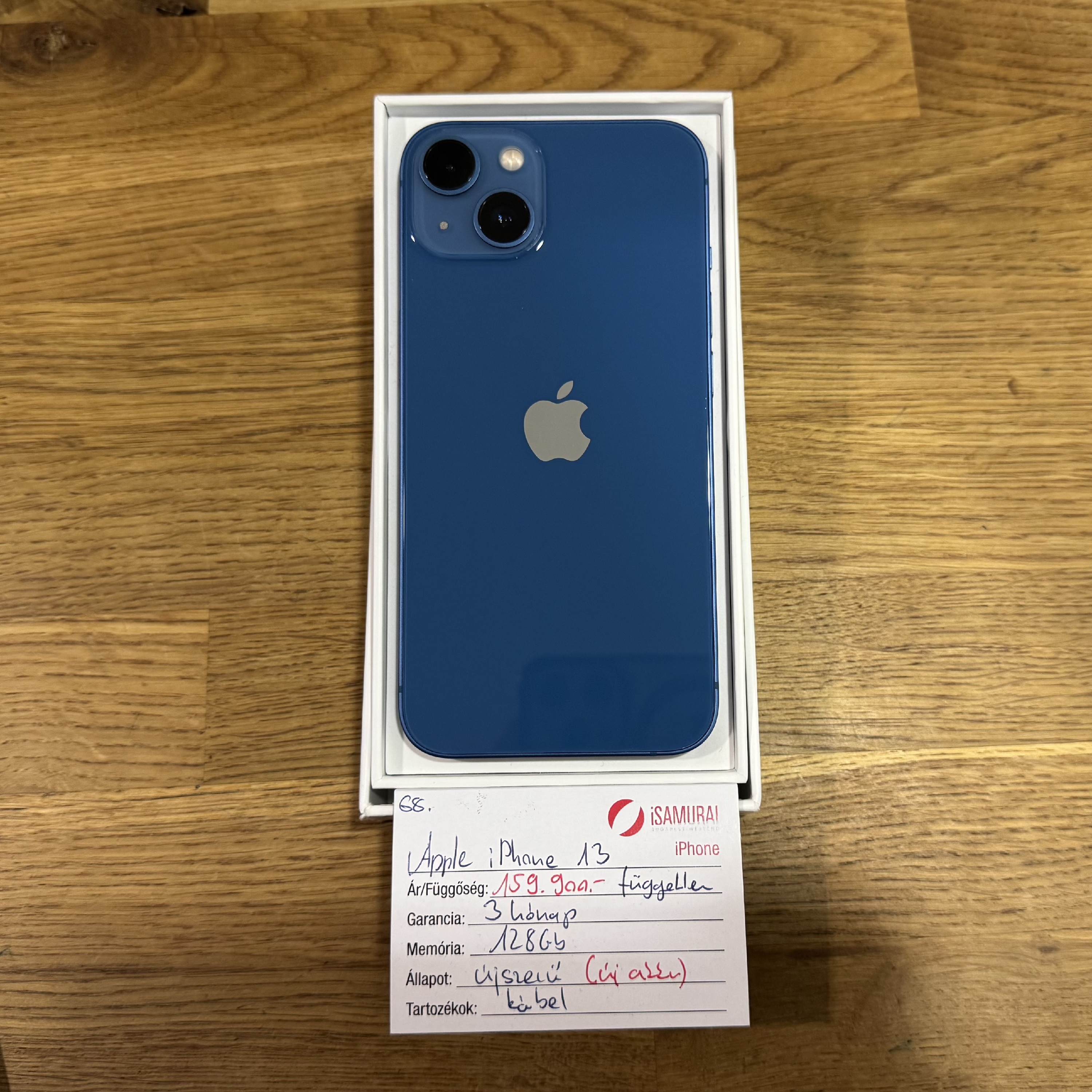 68. Apple iPhone 13 - 128 GB - Kék - ÚJ AKKU