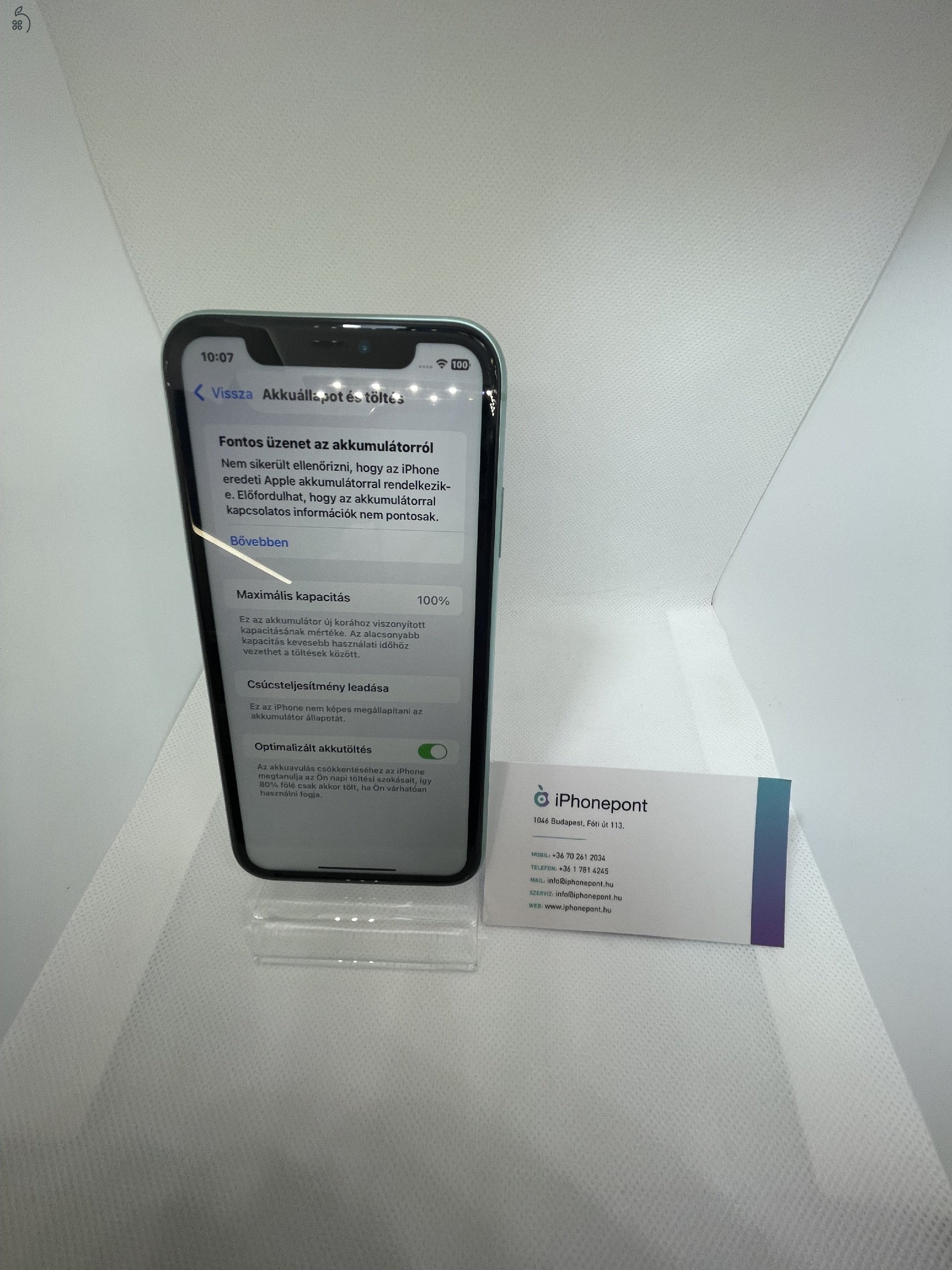 Eladó iPhone 11 (64GB) – Különleges Almazöld Színben!