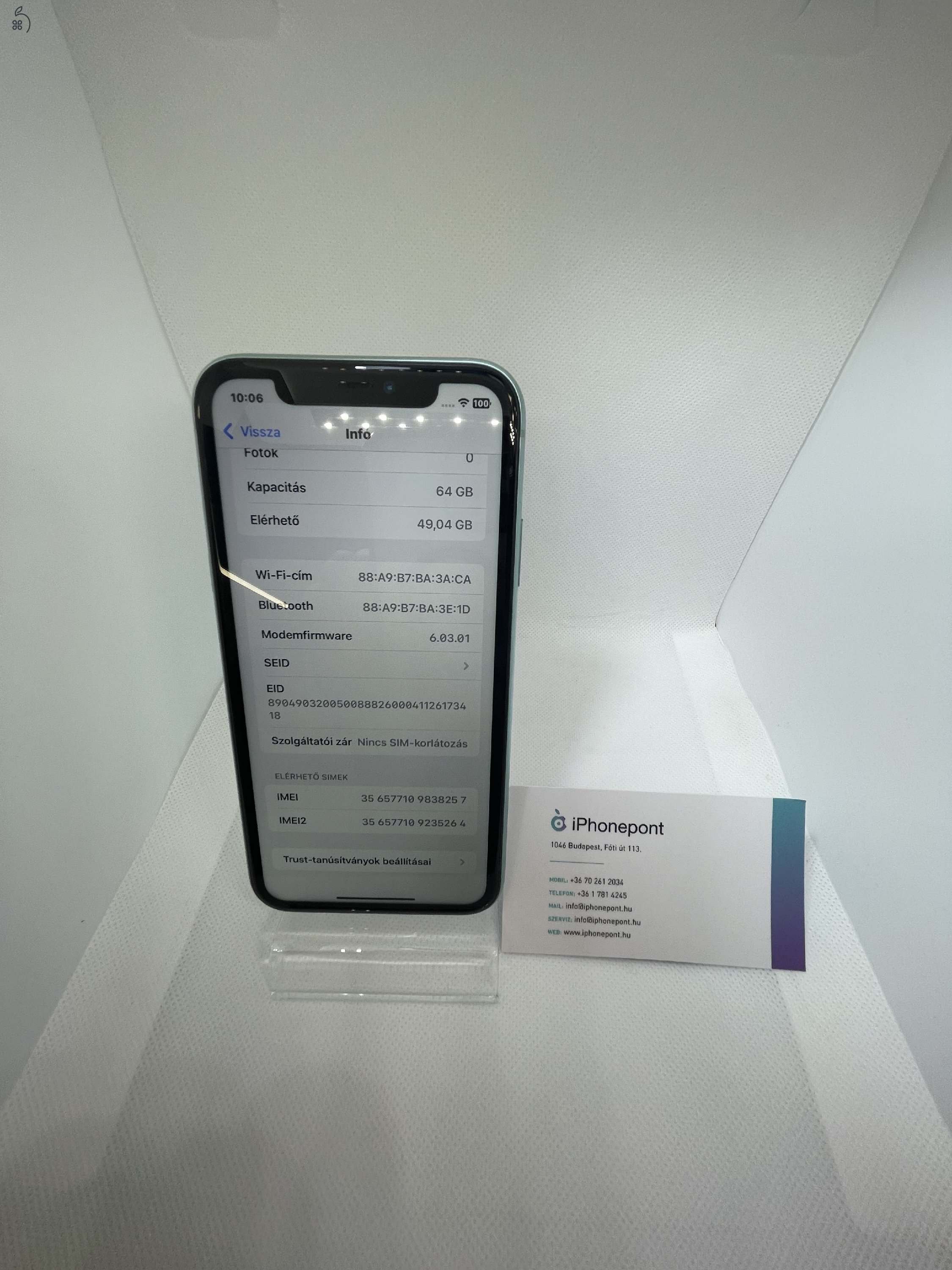 Eladó iPhone 11 (64GB) – Különleges Almazöld Színben!