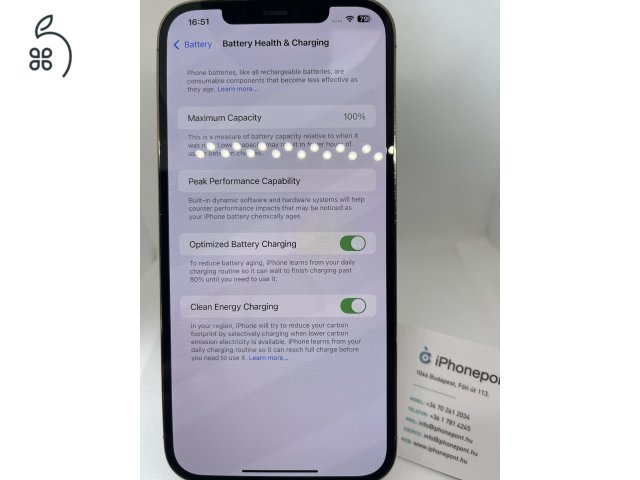 ???? iPhone 12 Pro Max 128GB – Arany Színben, 