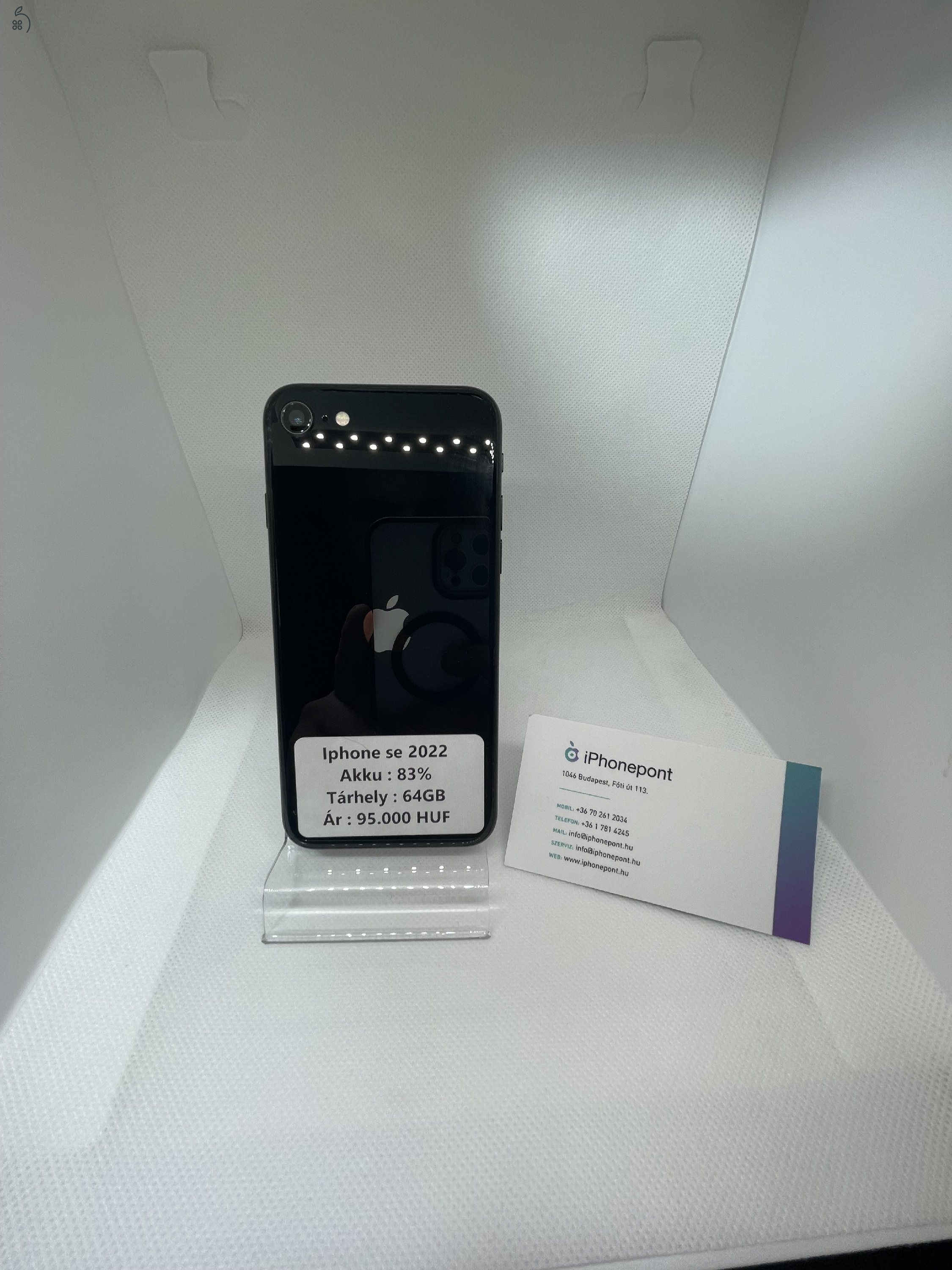  iPhone SE 2022 – Fekete, 64GB – Kicsi, Erős, Megbízható!