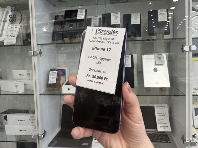 iPhone 12 64GB független lila akku 86% garanciával (40) iszerelés.hu