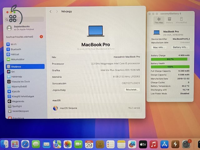 Apple MacBook Pro A1989 Új Akku!!