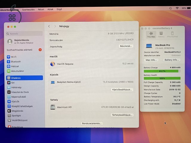 Apple MacBook Pro A1989 Új Akku!!