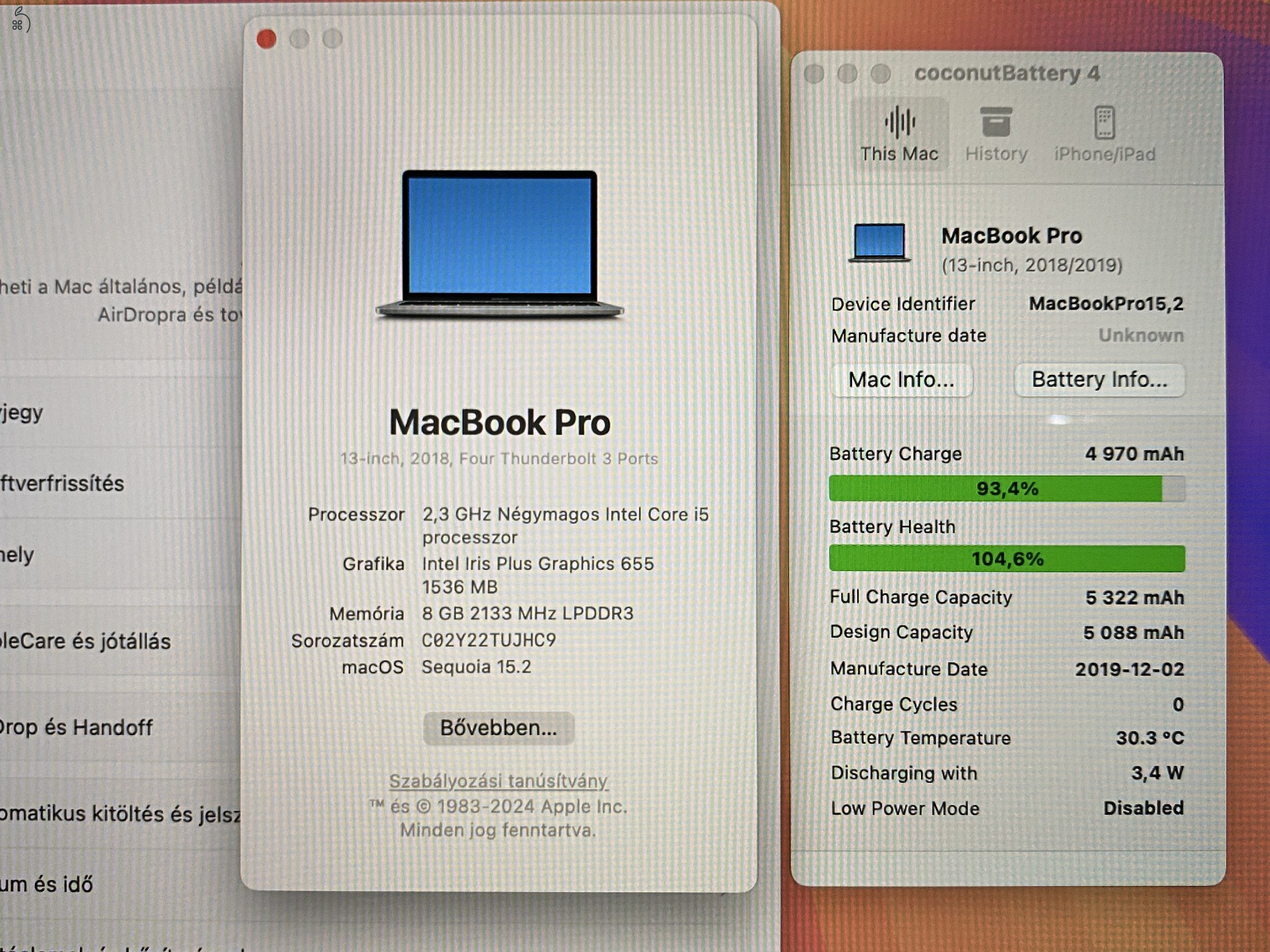 Apple MacBook Pro A1989 Új Akku!!