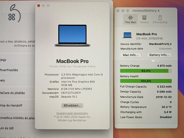 Apple MacBook Pro A1989 Új Akku!!
