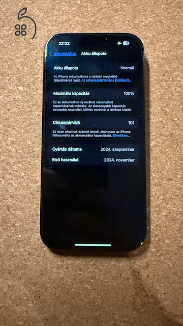 iPhone 16 pro 128GB feket