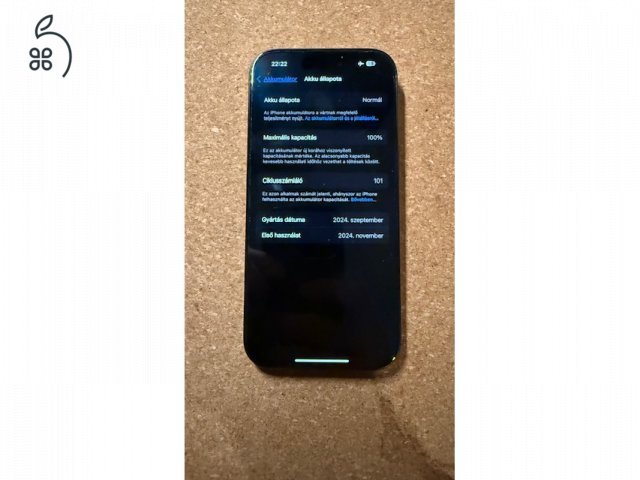 iPhone 16 pro 128GB feket