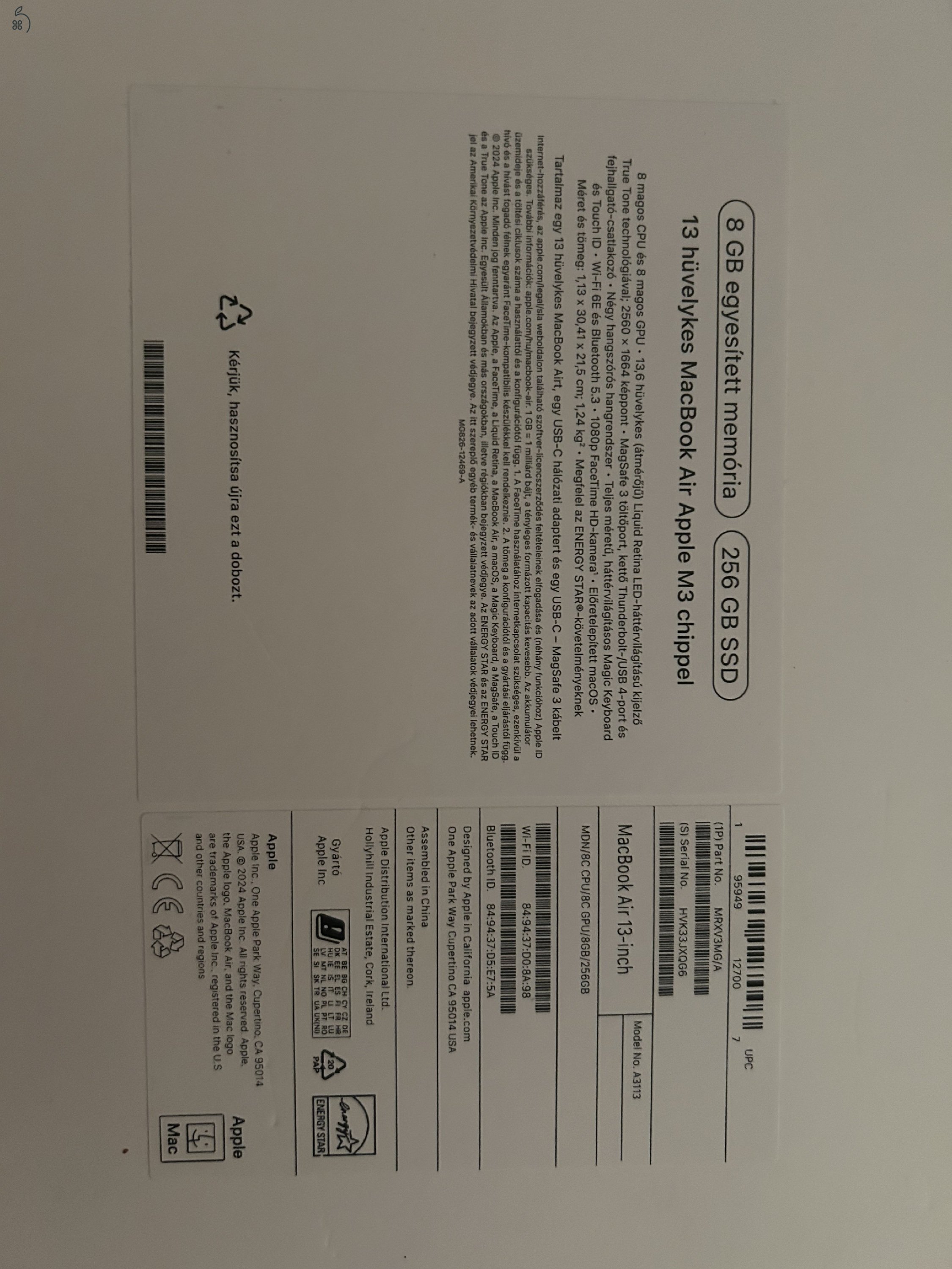 APPLE MACBOOK AIR 13.6
