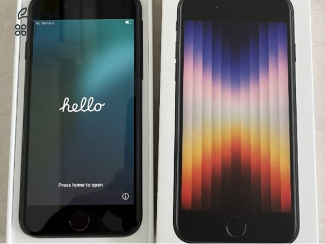 iPhone SE 3 (2022) 64GB fekete bontatlan, független, gyári garanciával EarPoddal