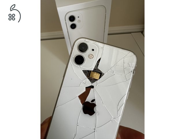 Iphone 11 64GB törött hátlap, hibátlan működés